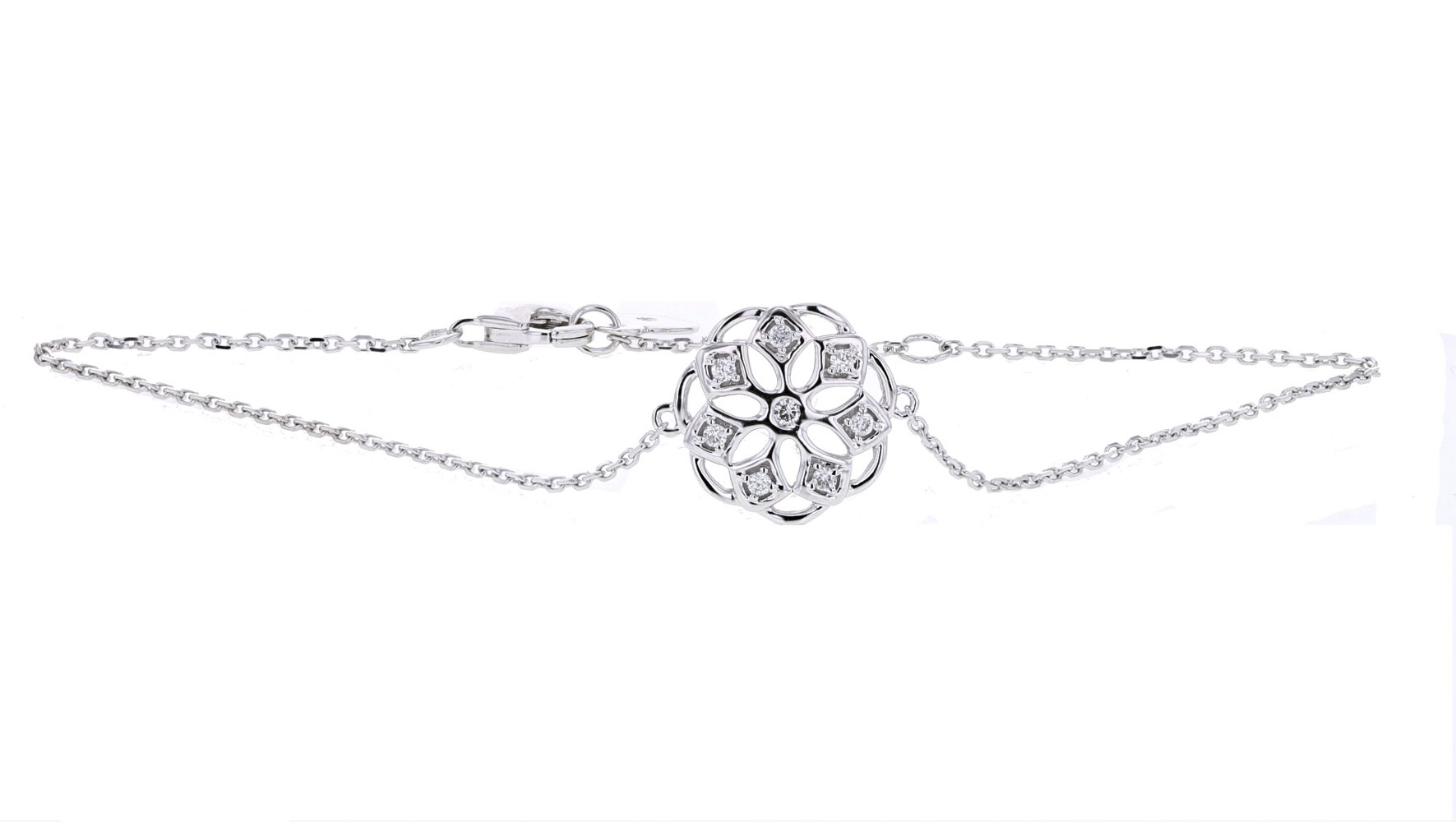 Bracelet fleur avec des pétales en diamants